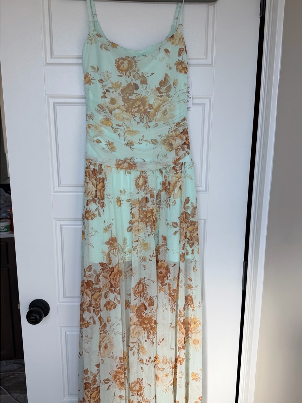 New With Tags- Abercrombie & Fitch Floral Maxi Slip Dress in Aqua